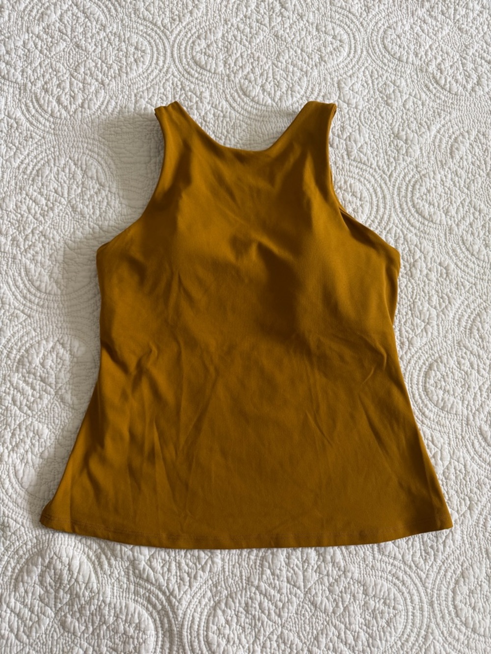 NWOT Athleta Mustard Yellow Racerback Active Tank Top size Small